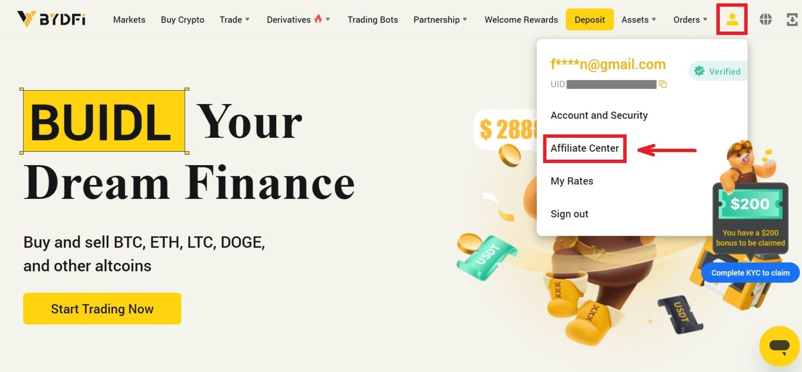 BYDFi Refer Friends Bonus - Up to 2888 USDT