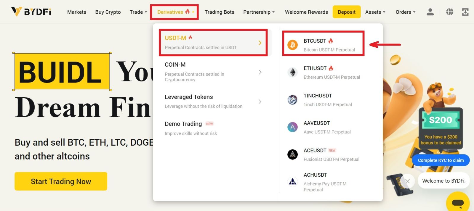 How to do Futures Trading on BYDFi