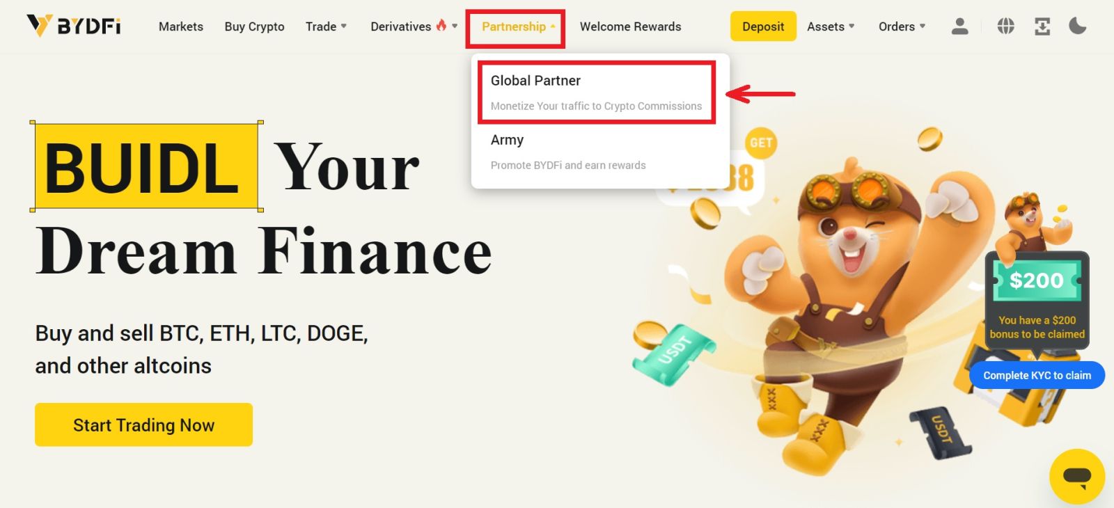 How to join Affiliate Program and become a Partner on BYDFi
