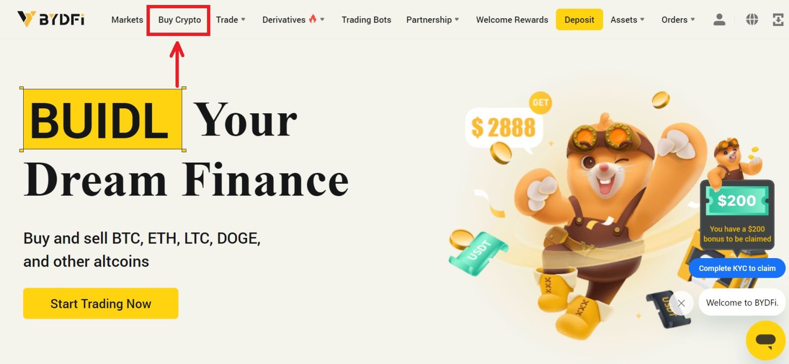 How to Open Account and Deposit into BYDFi