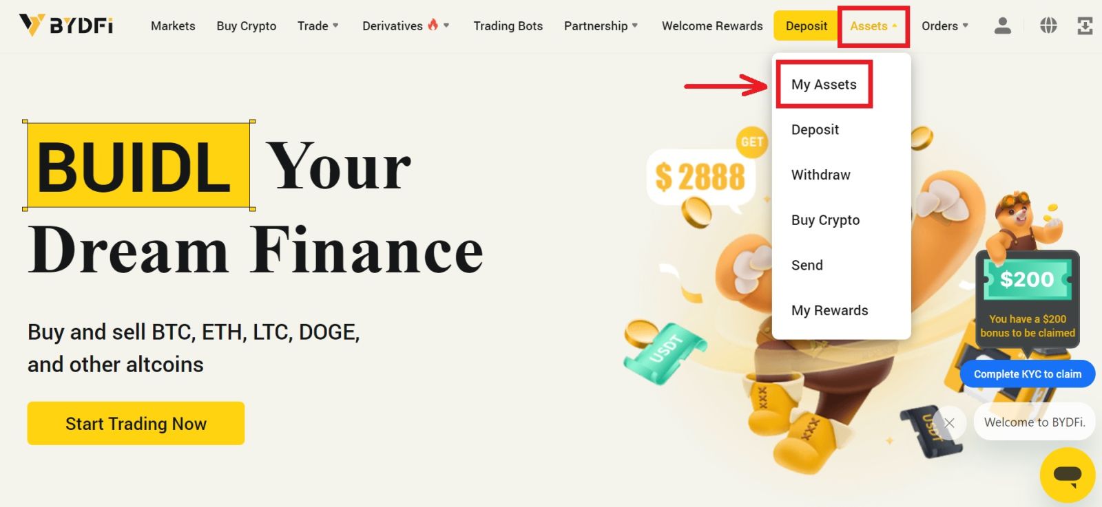 How to Open Account and Deposit into BYDFi