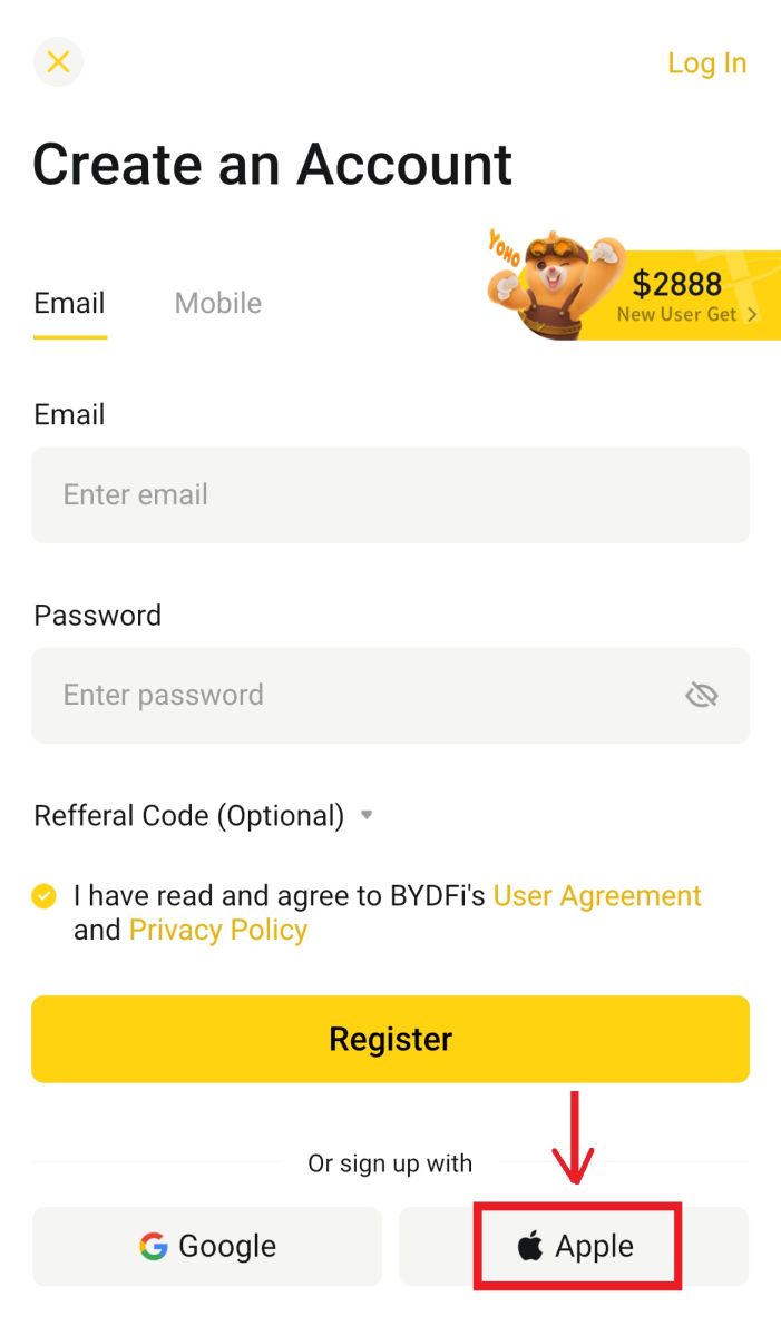 How to Register Account on BYDFi