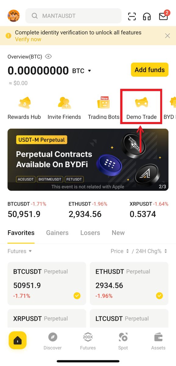 How to Register and start Trading with a Demo Account in BYDFi