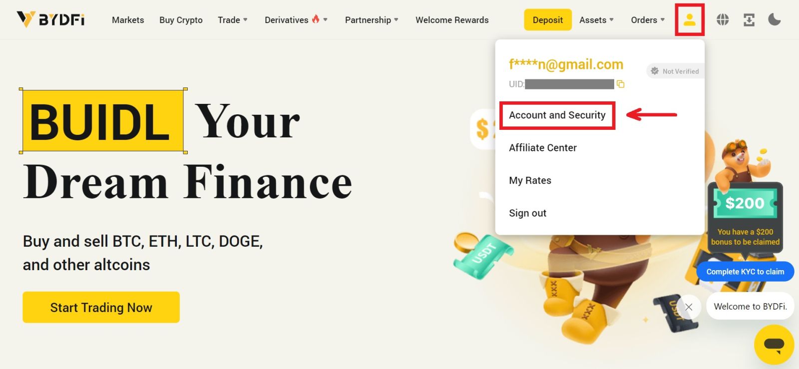 How to Sign Up and Login to a BYDFi account