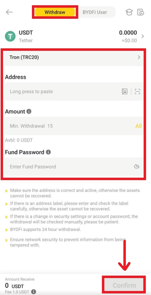 How to Withdraw and make a Deposit on BYDFi